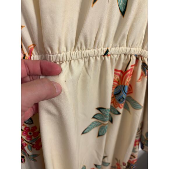 Boston Proper Boho Floral V Neck Ruffle Long Sleeve Maxi Size 12 - Picture 5 of 9